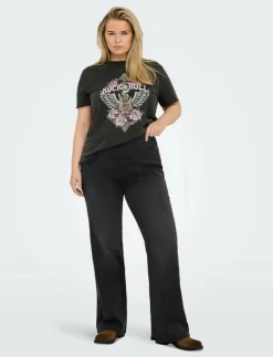 Kvinnor ONLY Carmakoma Leggings & Tights|CARROYAL MID WAIST FLARED LEGGING NOOS - Utsvängda byxor