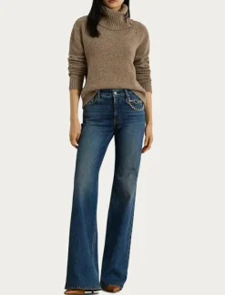 Kvinnor Lauren Ralph Lauren Denimkläder|Jeans|Chain-Trim High-Rise Flare Jean - Straight jeans