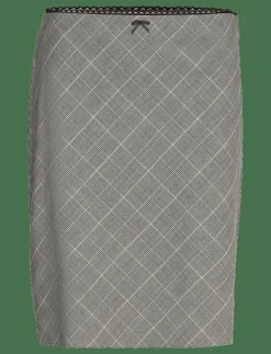 Kvinnor Mango Kjolar|Check skirt with decorative bow - Korta kjolar