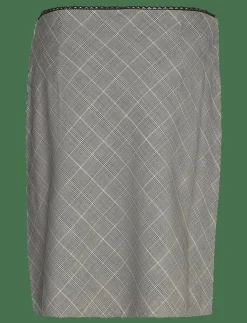 Kvinnor Mango Kjolar|Check skirt with decorative bow - Korta kjolar
