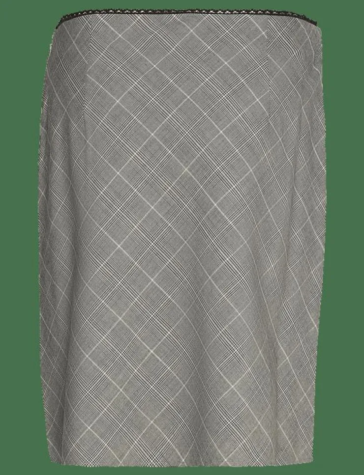 Kvinnor Mango Kjolar|Check skirt with decorative bow - Korta kjolar