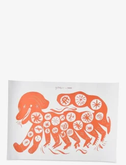 MADO Chinese Dog, Red - 50x70 - Abstrakta|Barn Inredning|Inredning