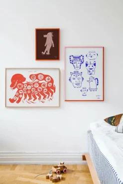 MADO Chinese Dog, Red - 50x70 - Abstrakta|Barn Inredning|Inredning