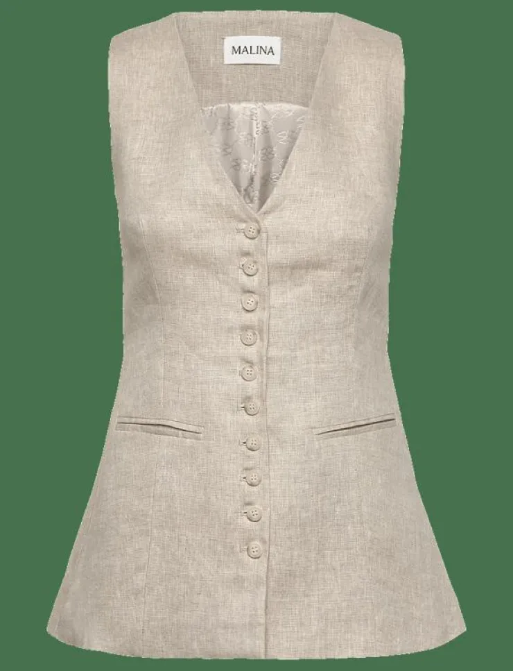 Kvinnor Malina Kavajer|Cielo Linen Vest - Kavajer