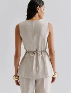 Kvinnor Malina Kavajer|Cielo Linen Vest - Kavajer