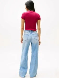 Tommy Jeans CLAIRE HR WD BI0112 CO - Vida byxor|Kvinnor Denimkläder|Jeans