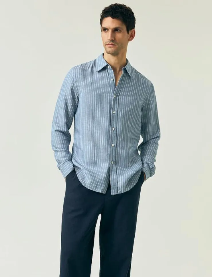 Lexington Clothing Skjortor|Classic Hemp Striped Shirt - Randiga skjortor