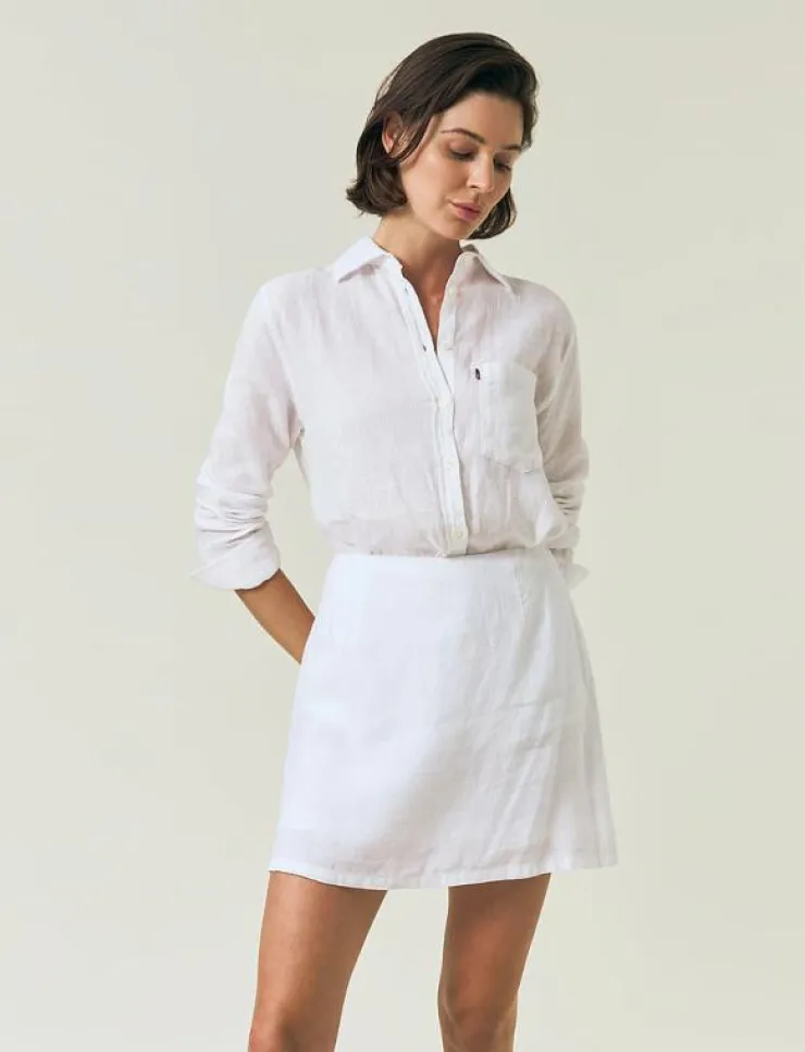 Kvinnor Lexington Clothing Blusar & Skjortor|Classic Linen Shirt - Linneskjortor