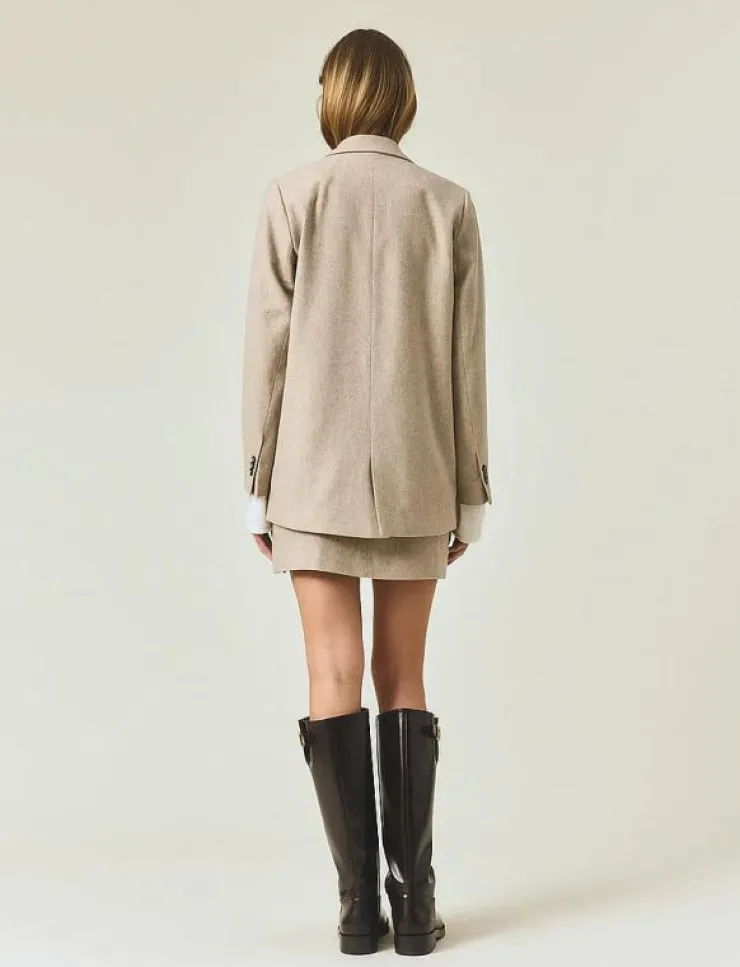 Lexington Clothing Classic Straight Fit Wool Blend Blazer - Enkelknäppta kavajer|Kvinnor Kavajer