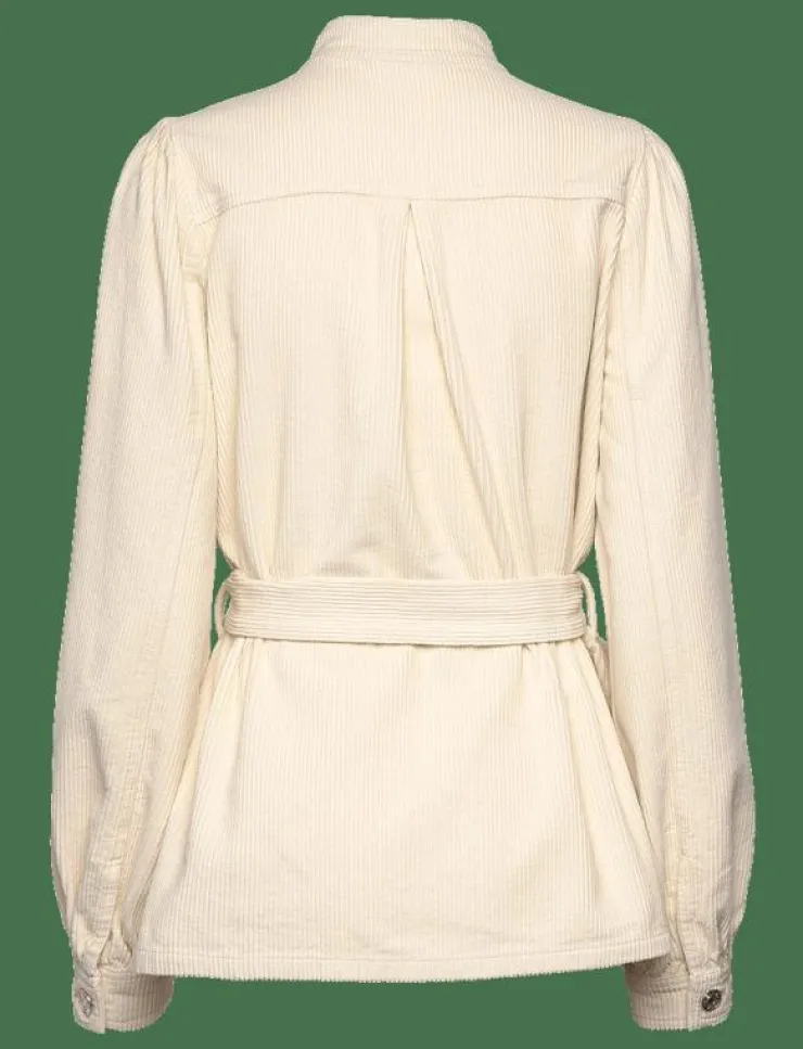 Kvinnor Stella Nova Overshirts|Corduroy shirt with belt - Långärmade