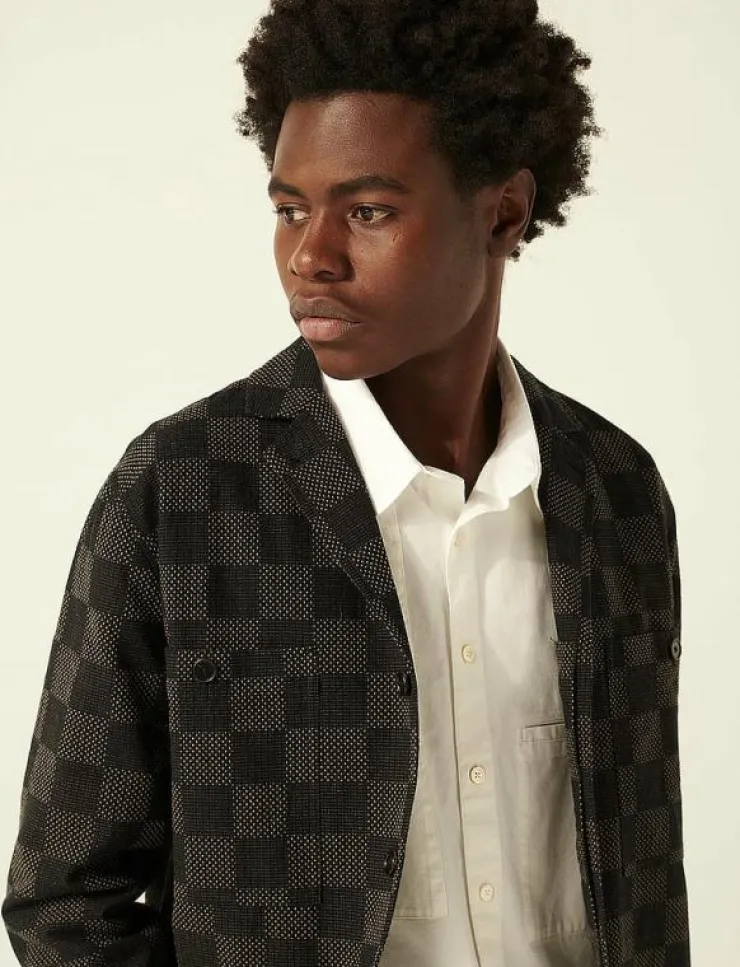 Rue de Tokyo COSIMO JAPANESE SASHIKO CHECK - Jackor & rockar| Overshirts