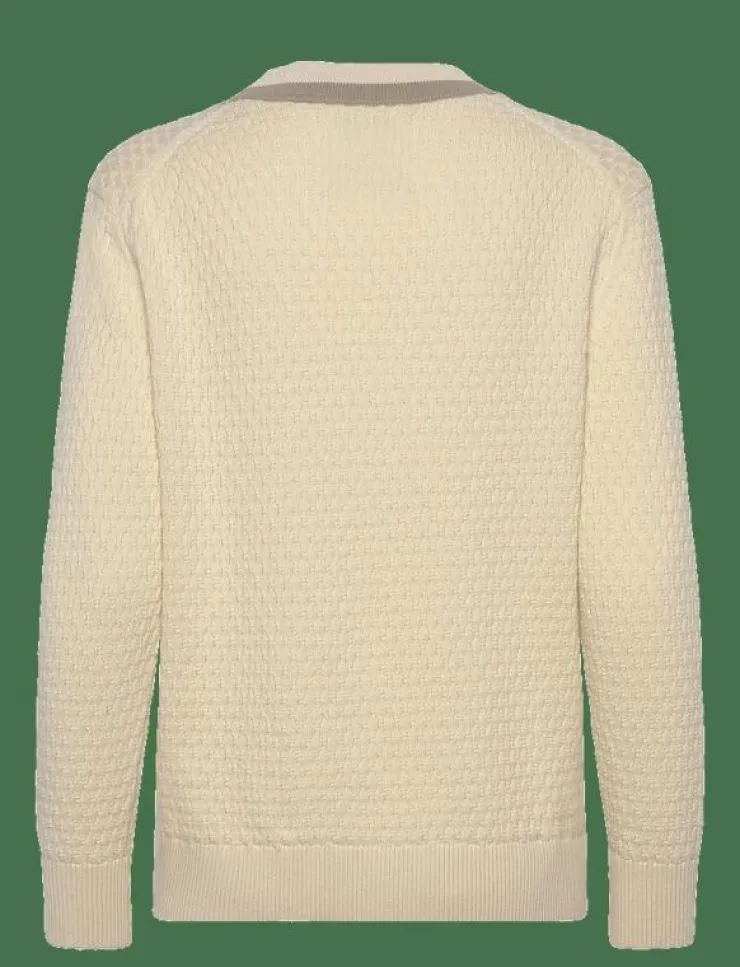 Kvinnor GANT Stickat|COTTON CONTRAST TEXTURED CARDIGAN - Koftor
