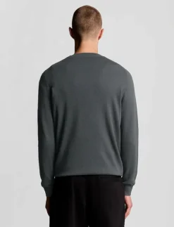 Lyle & Scott Stickat|Cotton Merino Crew Neck Jumper - Rundhalsad