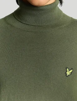 Lyle & Scott Cotton Merino Turtleneck Jumper - Polokrage| Stickat