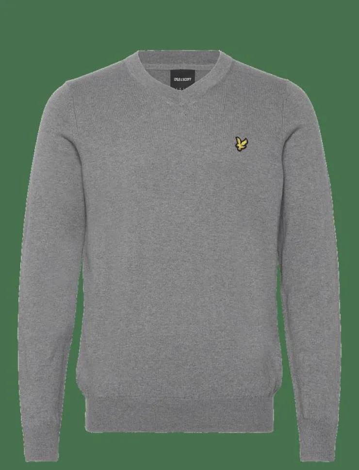 Lyle & Scott Cotton Merino V Neck Jumper - V-ringat| Stickat
