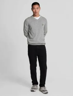 Lyle & Scott Cotton Merino V Neck Jumper - V-ringat| Stickat
