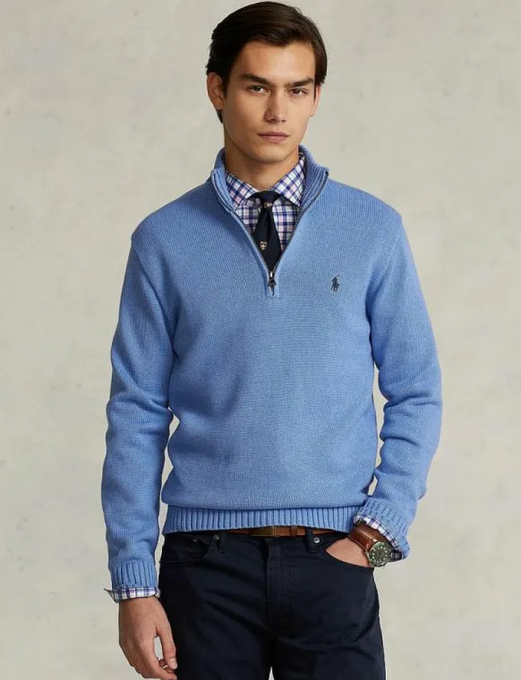 Polo Ralph Lauren Cotton Quarter-Zip Sweater - Polokrage| Stickat