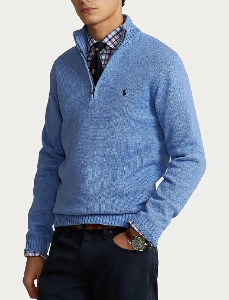 Polo Ralph Lauren Cotton Quarter-Zip Sweater - Polokrage| Stickat