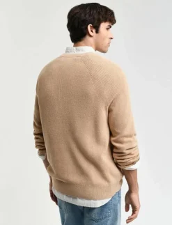 GANT COTTON WOOL RIB C-NECK - Rundhalsad| Stickat