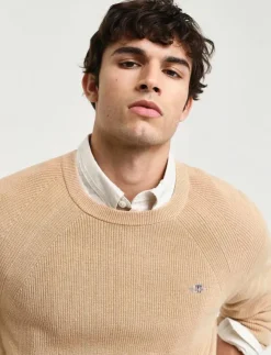 GANT COTTON WOOL RIB C-NECK - Rundhalsad| Stickat