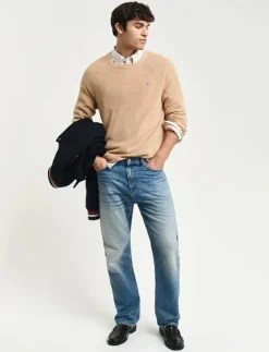 GANT COTTON WOOL RIB C-NECK - Rundhalsad| Stickat