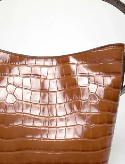 Kvinnor Lauren Ralph Lauren Bucket Bags|Croc-Embossed Medium Witley Bucket Bag - Bucketväskor