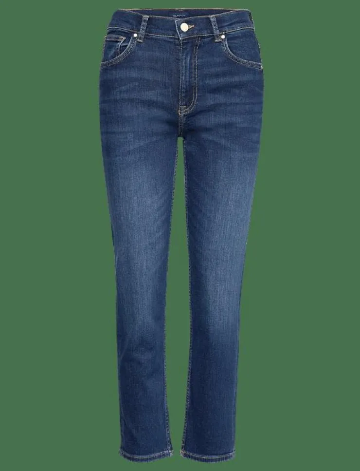 Kvinnor GANT Jeans|CROPPED SLIM STRETCH JEANS - Slim jeans