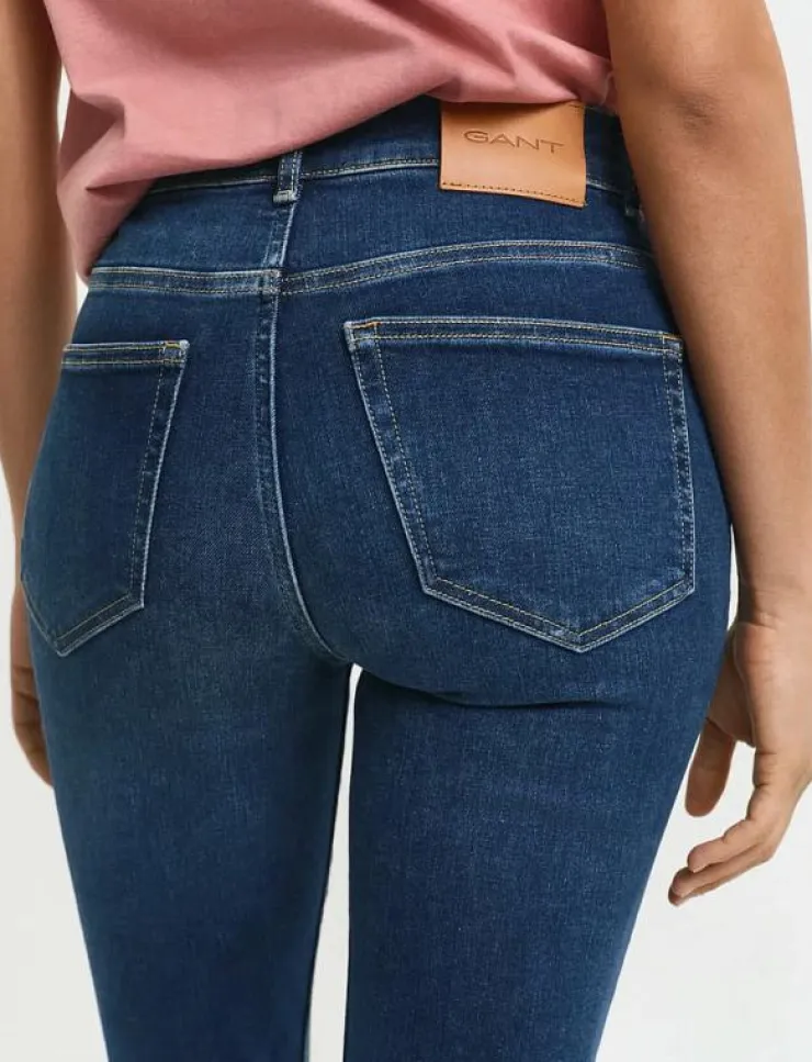 Kvinnor GANT Jeans|CROPPED SLIM STRETCH JEANS - Slim jeans