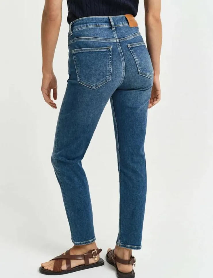 GANT CROPPED SLIM STRETCH JEANS - Slim jeans|Kvinnor Denimkläder