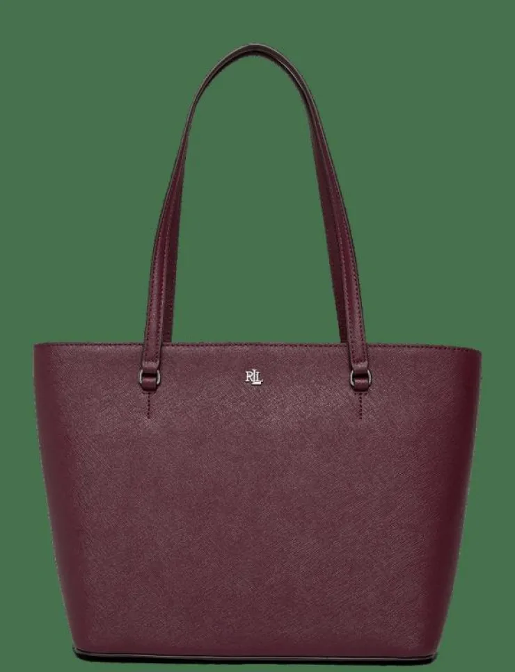 Lauren Ralph Lauren Crosshatch Leather Medium Karly Tote - Shoppers|Kvinnor Shoppingväskor & Totes|Handväskor