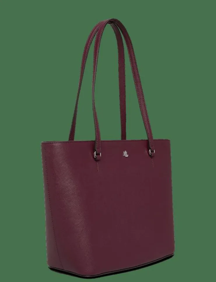Lauren Ralph Lauren Crosshatch Leather Medium Karly Tote - Shoppers|Kvinnor Shoppingväskor & Totes|Handväskor