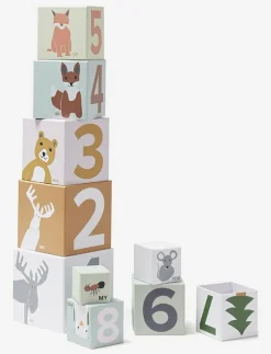 Kid's Concept Cubes paper 1-10 EDVIN - Stapelbara klossar|Barn Babyleksaker|Babyleksaker