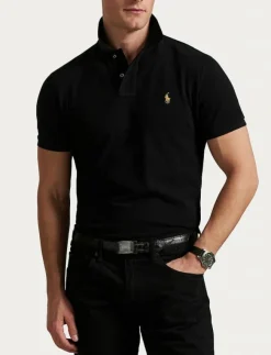Polo Ralph Lauren Custom Slim Plaid-Trim Mesh Polo Shirt - Kortärmade pikéer| Pikéer