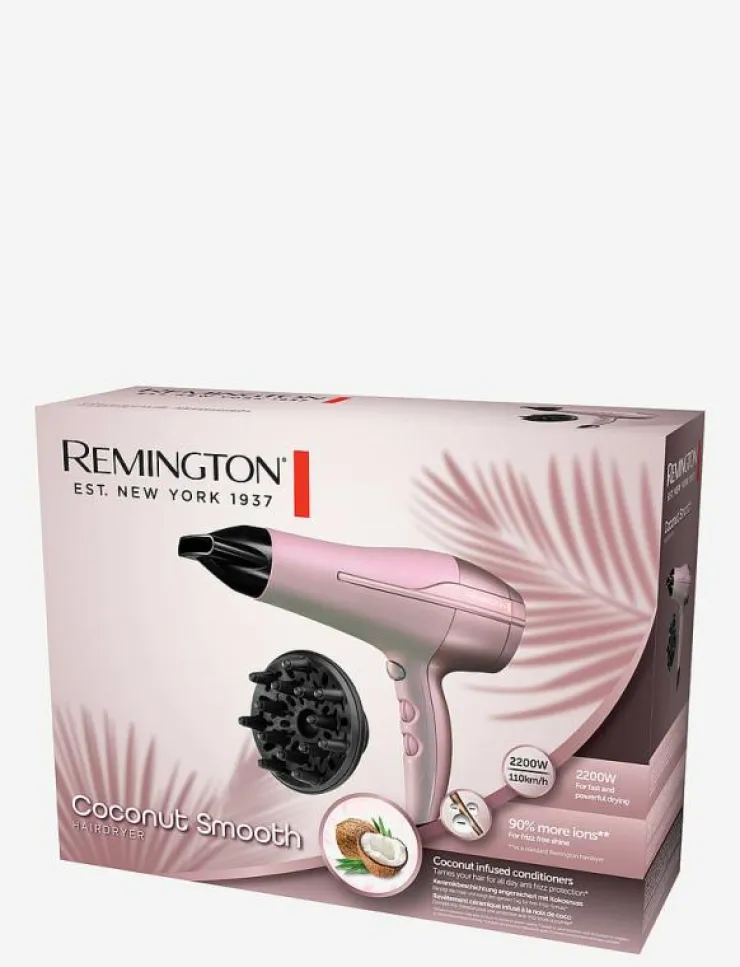 Kvinnor Remington Hår|D5901 Coconut Smooth Hairdryer - Stylingverktyg