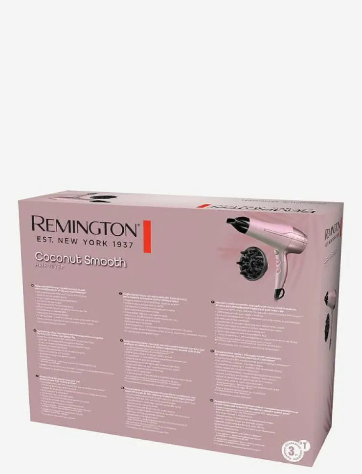 Kvinnor Remington Hår|D5901 Coconut Smooth Hairdryer - Stylingverktyg