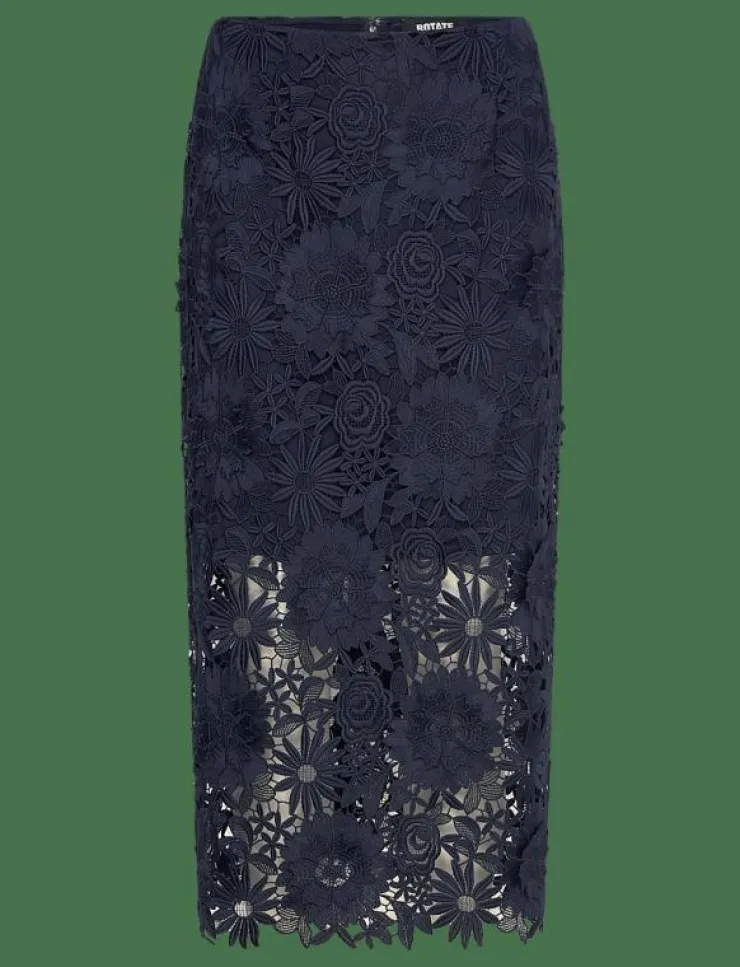 Kvinnor ROTATE Birger Christensen Kjolar|3D LACE PENCIL SKIRT - Midi kjolar