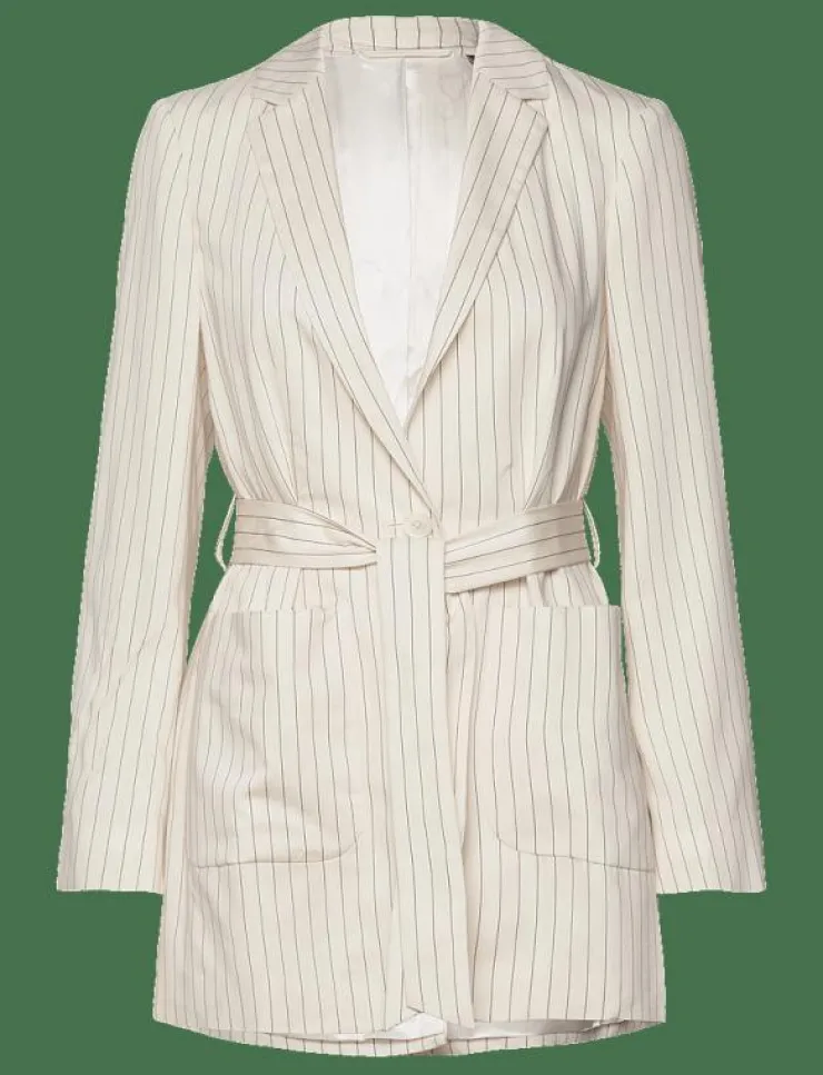 Kvinnor GANT Kavajer|D2. PINSTRIPE BELTED BLAZER - Kavajer med skärp