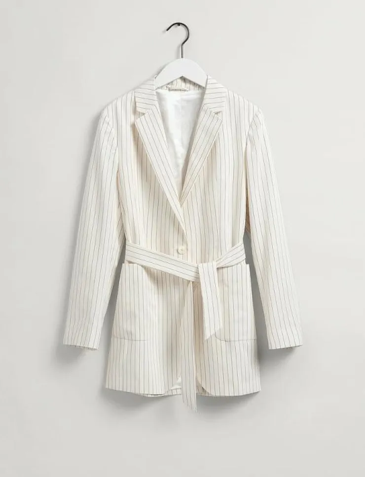 Kvinnor GANT Kavajer|D2. PINSTRIPE BELTED BLAZER - Kavajer med skärp