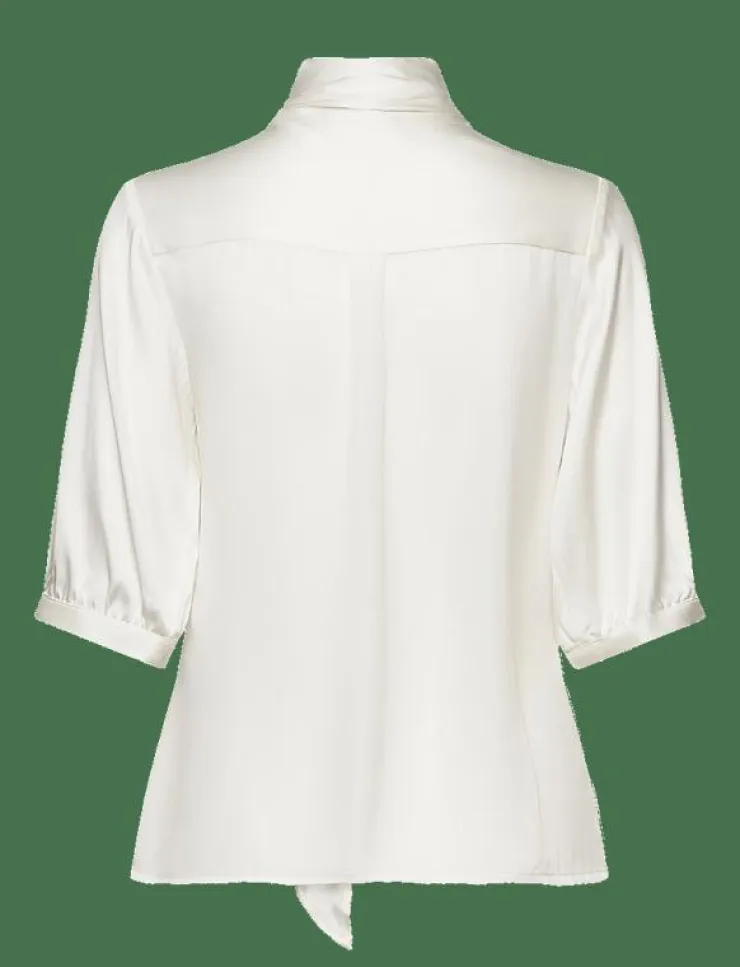 Dante6 -Vaila silk scarf bow blouse - Kortärmade blusar|Kvinnor Blusar & Skjortor