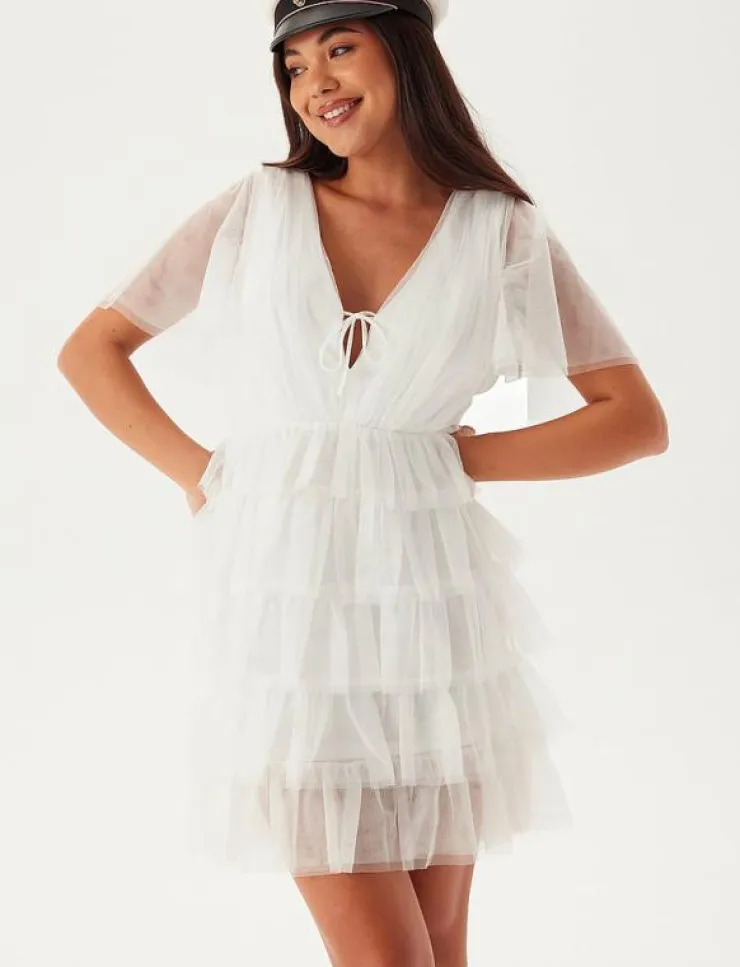 Kvinnor Bubbleroom Klänningar|Deep V-neck Tulle Dress - Korta klänningar