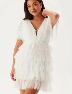 Kvinnor Bubbleroom Klänningar|Deep V-neck Tulle Dress - Korta klänningar