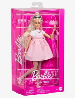 Barn Barbie Dockor & Tillbehör|Deluxe Style Doll #3 in Pastel Pink core Dress with Oversized Bow, Blond Hair - Dockor