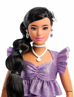 Barn Barbie Dockor & Tillbehör|Deluxe Style Fashion Doll #8 in Metallic Purple Top and Sparkly Shorts with Accessories - Dockor