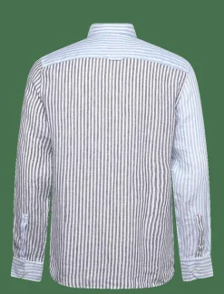 Morris Skjortor|Douglas Linen Mix Shirt-Classic Fit - Randiga skjortor