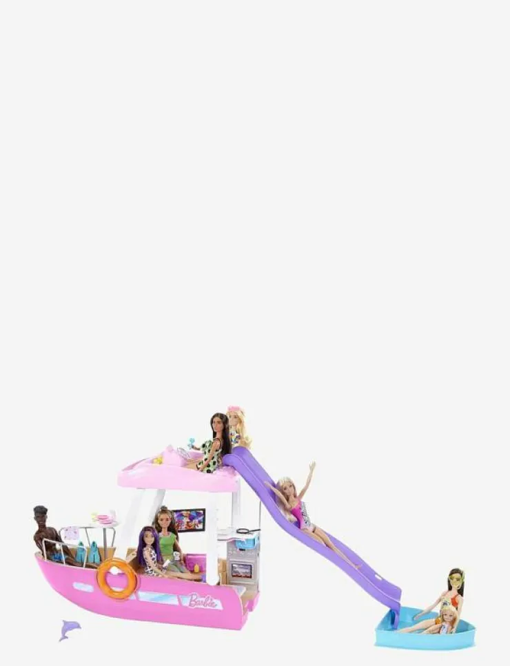 Barn Barbie Dockor & Tillbehör|Dream Boat Playset with Pool, Slide and 20+ Accessories - Docktillbehör
