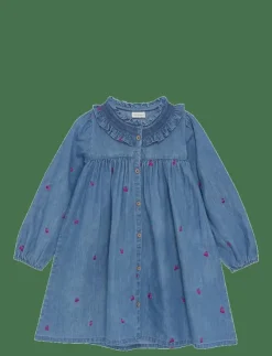 Barn Minymo Klänningar & Kjolar|Dress LS w. Emb - Långärmade vardagsklänningar