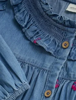 Barn Minymo Klänningar & Kjolar|Dress LS w. Emb - Långärmade vardagsklänningar