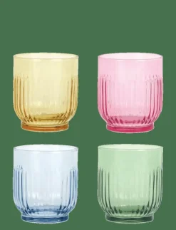 Aida Glas|Drinking glasses - coloured 4 pcs mix pack (amber, red, light blue, green) 33.0 cl - Dricksglas