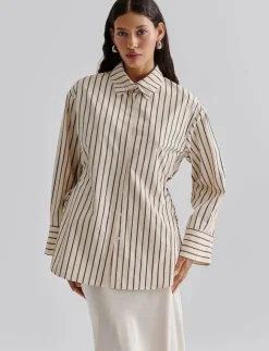 Kvinnor Malina Blusar & Skjortor|Eline Cut Out shirt - Långärmade