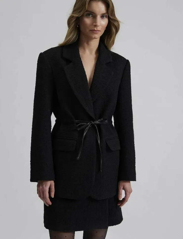 Kvinnor Malina Kavajer|Elodie drawstring boucle blazer - Bouclés